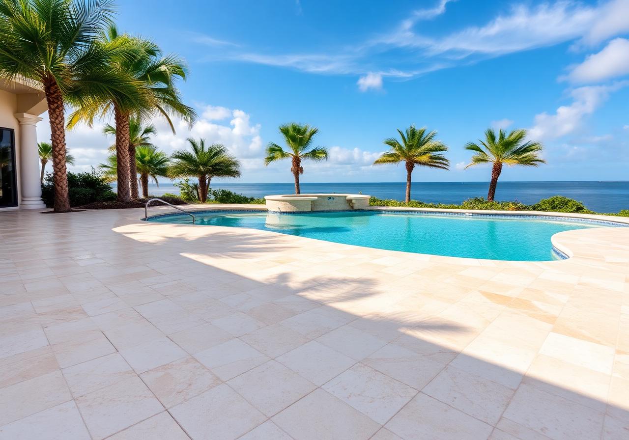 Travertine Paver Installation in Cape Coral Florida